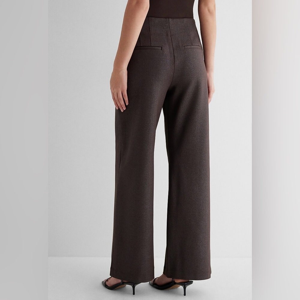 Express Columnist High Waist‎ Shine Metalic Wide Leg Trouser Pants Women’s M